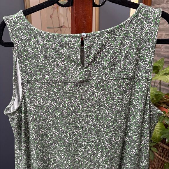J.Jill Tiered Floral Print Green Maxi Dress size L - Picture 7 of 9